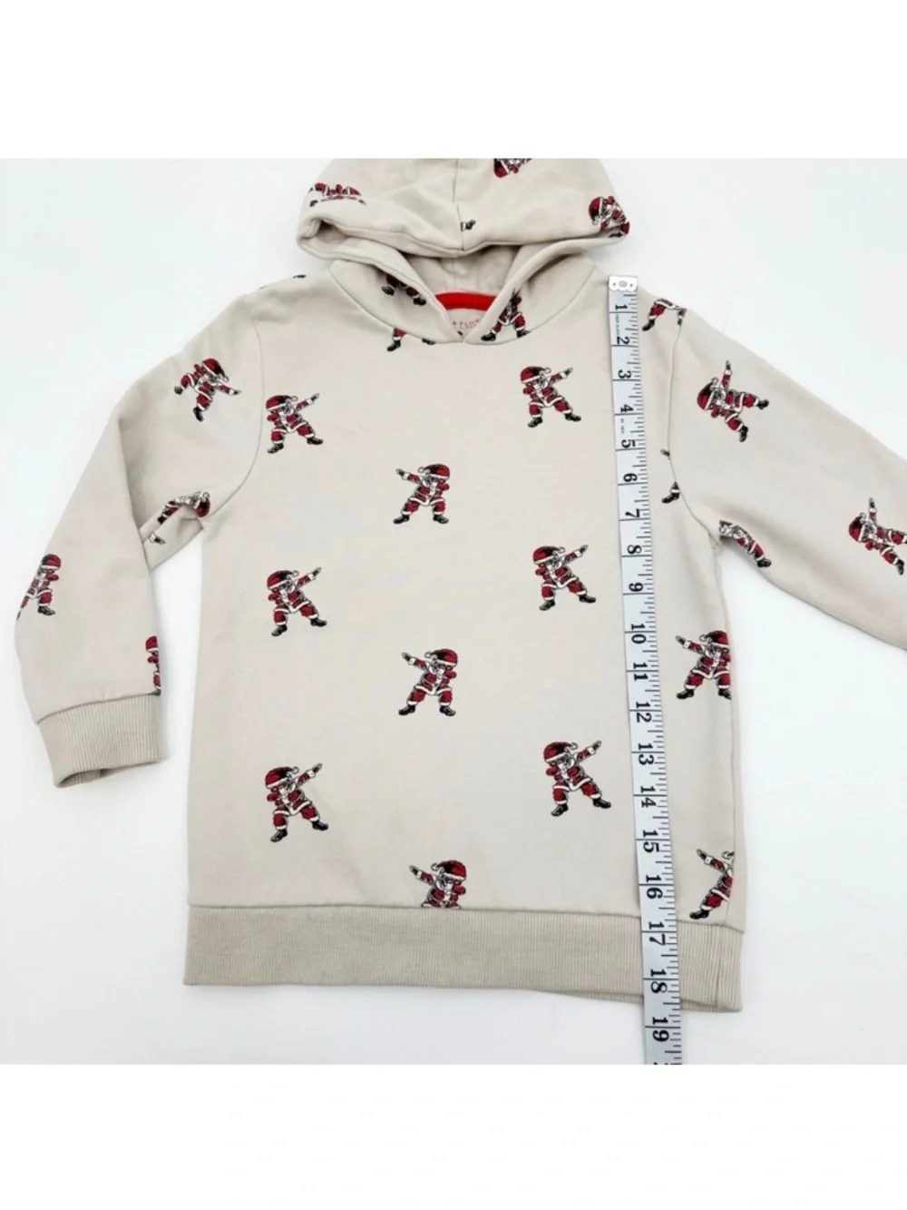 Denim & Flower Dabbing Santa Hoodie – Kids Size 5/6